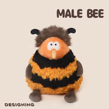 Chubby Male Bee Plush Toy, Funny Drone Plushies